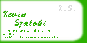 kevin szaloki business card